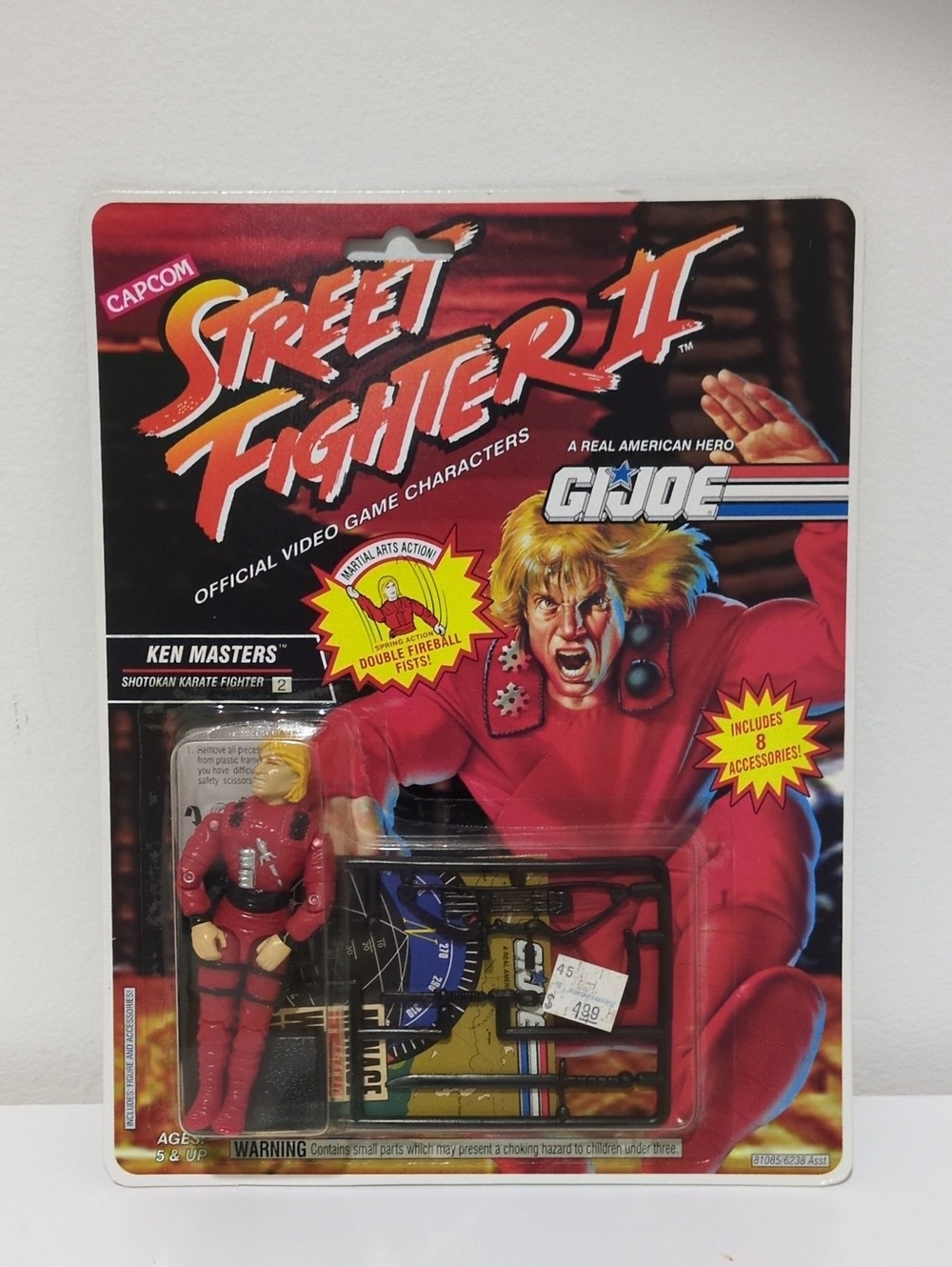 Vintage 1993 Hasbro G.I. Joe and Capcom Street Fighter II Ken Masters Figure